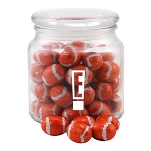 Chocolate Footballs in a Glass Jar with Lid