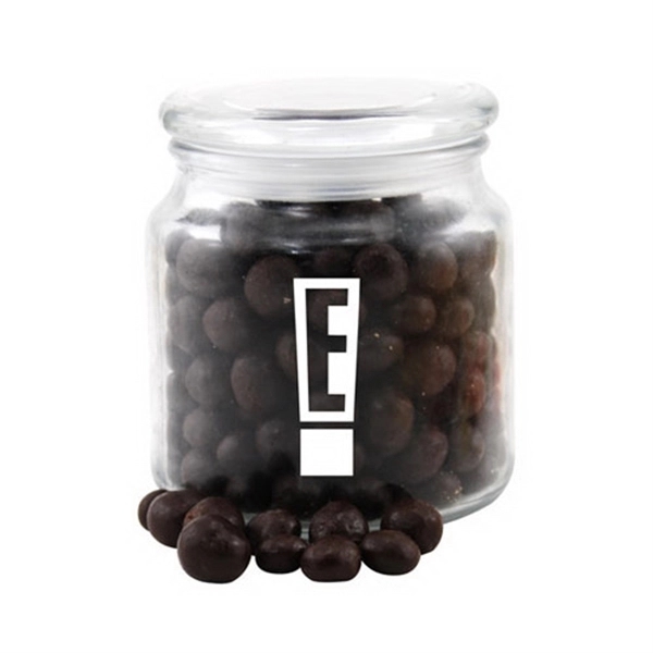 Chocolate Espresso Beans in a Glass Jar with Lid - Image 1