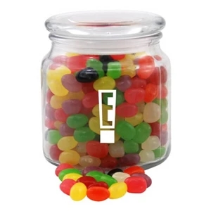 Jelly Beans Candy in a Glass Jar with Lid