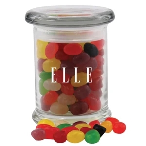 Jelly Beans Candy in a Round Glass Jar with Lid