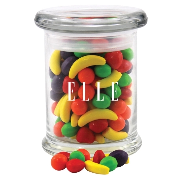 Runts Candy in a Round Glass Jar with Lid - Image 1