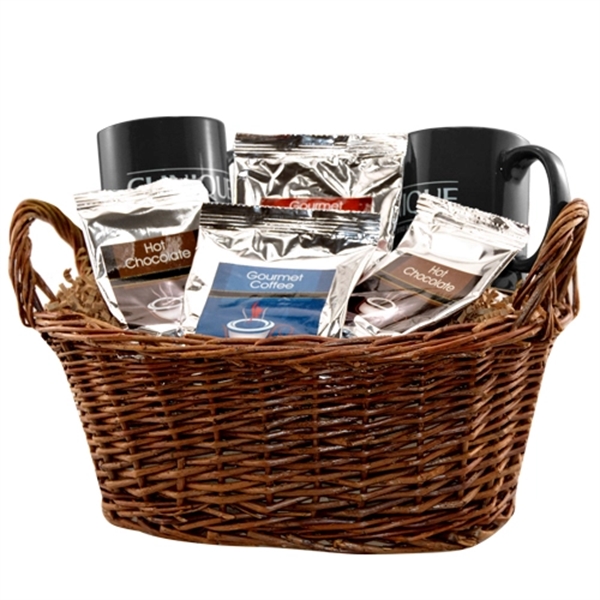Gift basket with coffee, tea and mugs - Image 1