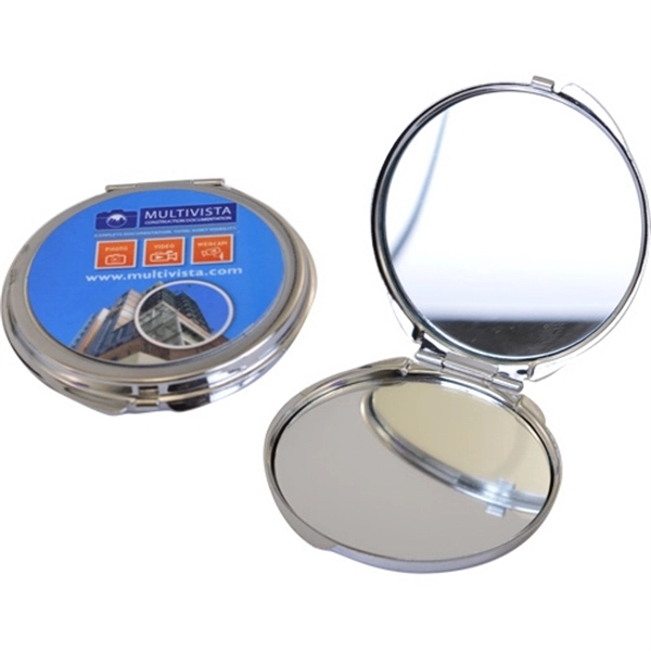 Round Metal Compact Mirror - Image 1