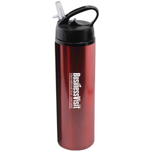 24 oz Aluminum Water Bottle with Sports Sipper Flip Straw - Image 6