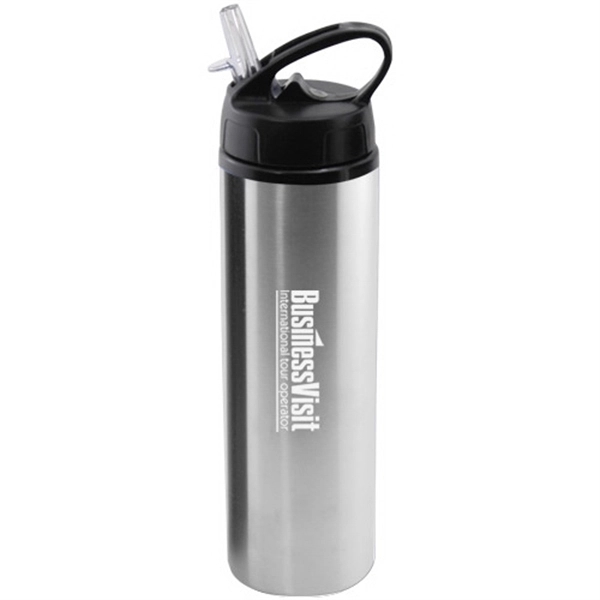 24 oz Aluminum Water Bottle with Sports Sipper Flip Straw - Image 7