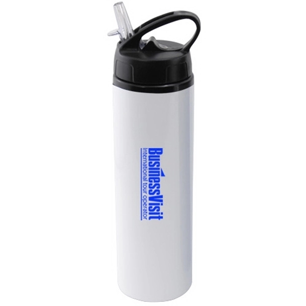 24 oz Aluminum Water Bottle with Sports Sipper Flip Straw - Image 8