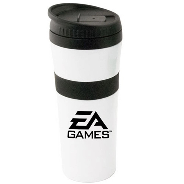 20 oz White Stainless Steel Tumbler with Colored Accents - Image 3