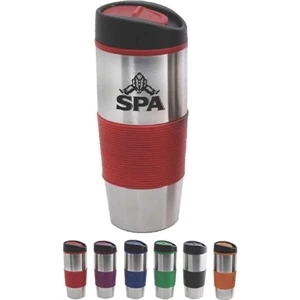 16 oz Insulated Tumbler with Colored Silicone Sleeve