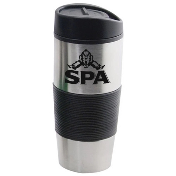 16 oz Insulated Tumbler with Colored Silicone Sleeve - Image 2
