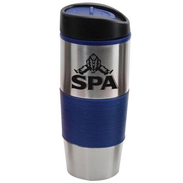 16 oz Insulated Tumbler with Colored Silicone Sleeve - Image 3
