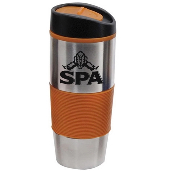 16 oz Insulated Tumbler with Colored Silicone Sleeve - Image 5