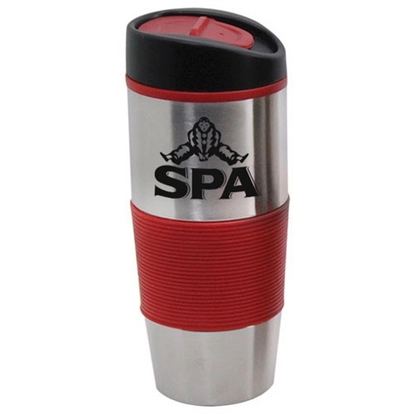 16 oz Insulated Tumbler with Colored Silicone Sleeve - Image 7