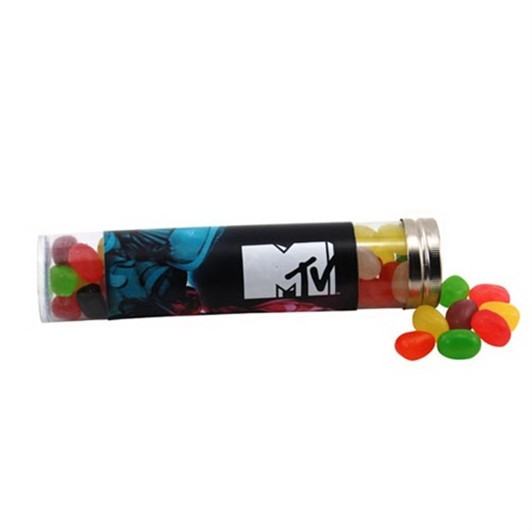 Jelly Beans Candy in a 6 " Plastic Tube with Metal Cap - Image 1