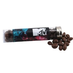 6 " Plastic Tube with Metal Cap-Chocolate Covered Raisins