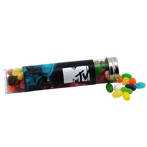 Jelly Bellys Candy in a 6 " Plastic Tube with Metal Cap - Image 1