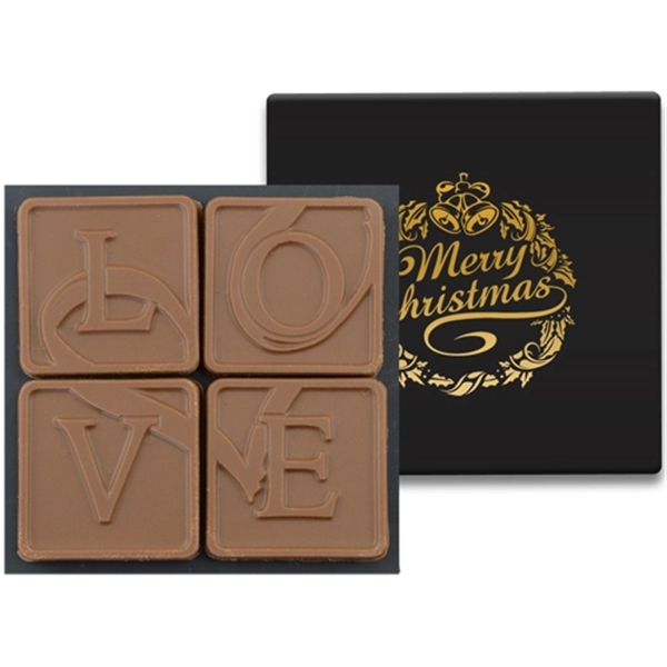 4 Chocolate Squares in Modern Gift Box - Image 1