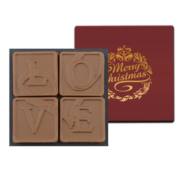 4 Chocolate Squares in Modern Gift Box - Image 2