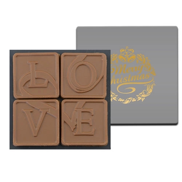 4 Chocolate Squares in Modern Gift Box - Image 3