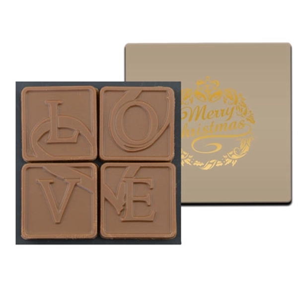 4 Chocolate Squares in Modern Gift Box - Image 4