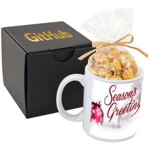 Soft Touch Gift Box with Full Color Mug and Caramel Popcorn