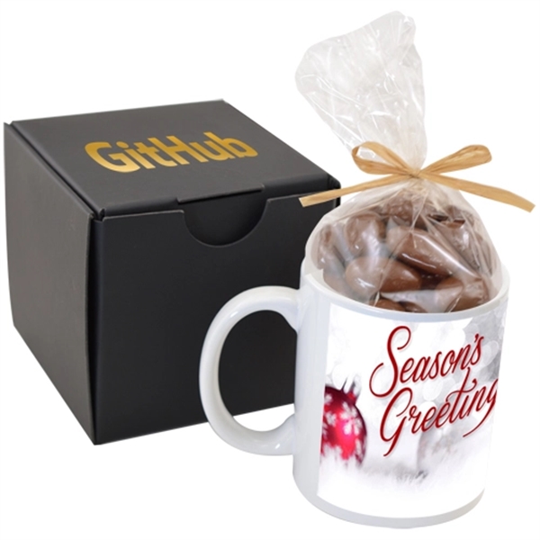 Soft Touch Gift Box w/Full Color Mug & Dk Chocolate Almonds - Image 1
