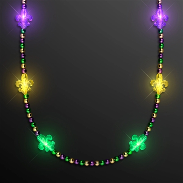 Light Up Fleur de Lis Jewelry, Mardi Gras Beads - Image 1