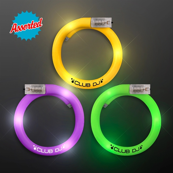 LED Flash Tube Bracelets - Assorted Purple, Green, Gold - Image 1