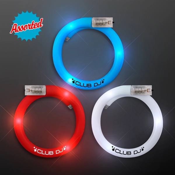 LED Flash Tube Bracelets - Assorted Red, White & Blue - Image 1