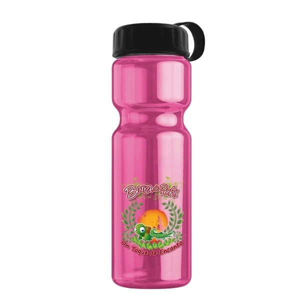 Champion - 28 oz Transparent Sports Bottle with Tethered Lid - Image 2