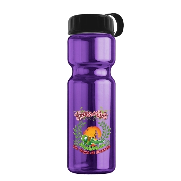 Champion - 28 oz Transparent Sports Bottle with Tethered Lid - Image 3