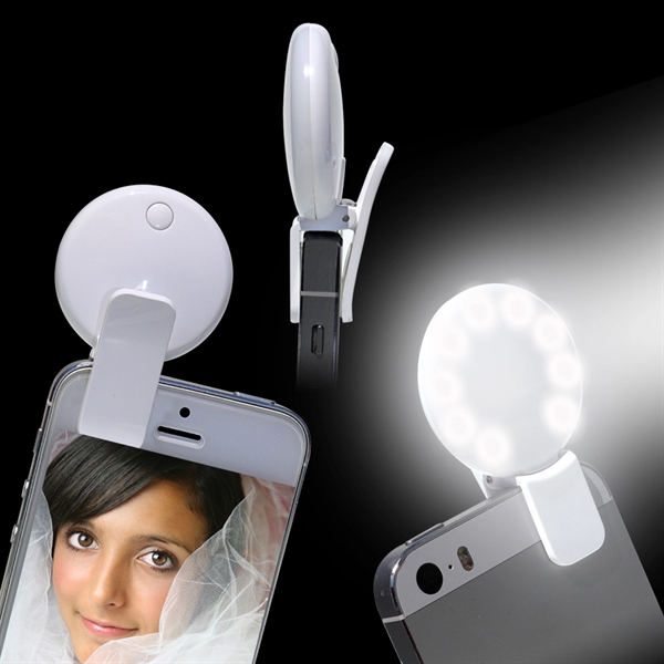 Round 9-LED Selfie Fill Light for Phone and Tablet Cameras - Image 3