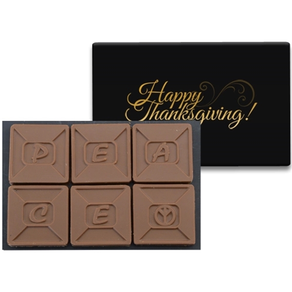 6 Chocolate Squares in Modern Gift Box - Image 1