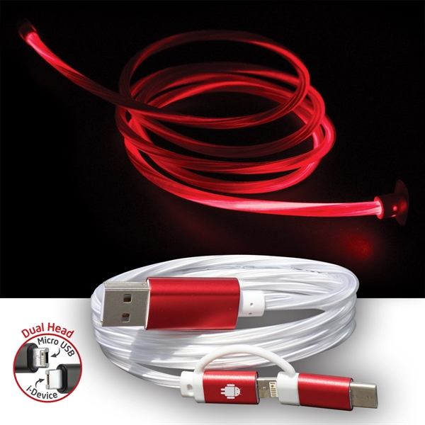 3-in-1 EL Lighted USB Charging Cable for Mobile Devices - Image 2