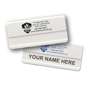 Small Plastic Name Badge with Safety Pin