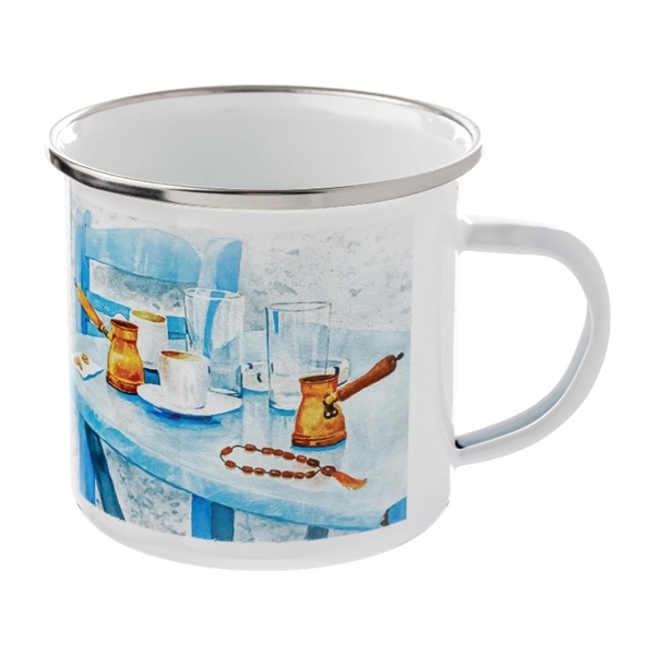 12 oz. Camper Enamel Mug w/Full Color Sublimation - Image 1