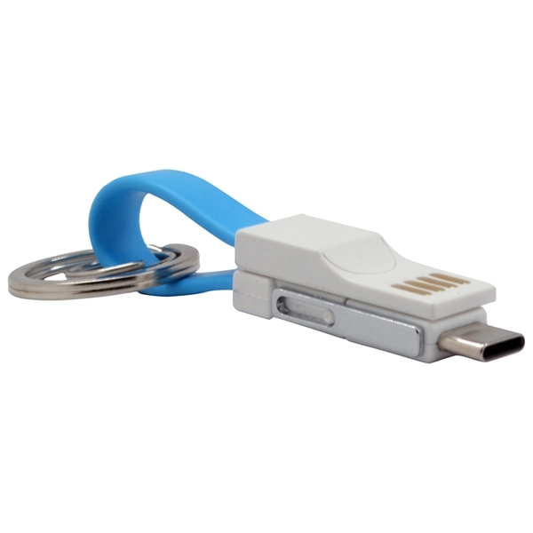 3 in 1 Magnetic Keychain USB Charging and Data cable for iPh - Image 2