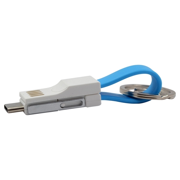 3 in 1 Magnetic Keychain USB Charging and Data cable for iPh - Image 3