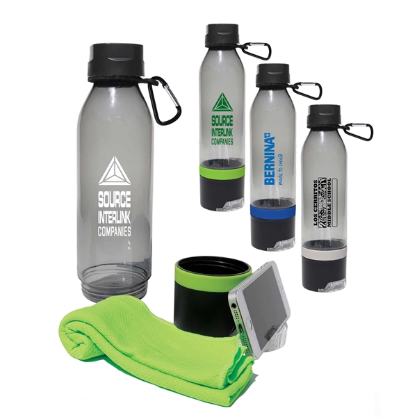 20oz Sports Bottle w/Cool Towel & Phone Stand - Image 1
