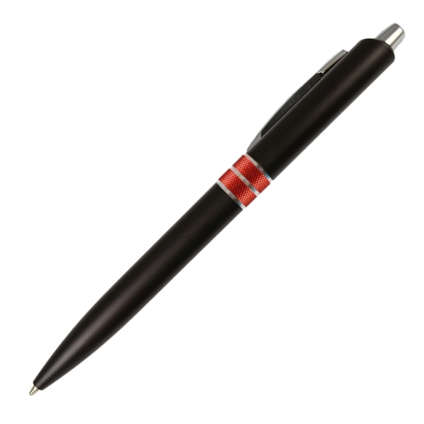 Matte Barrel Ballpoint Pen w/ Colored Band in Center - Image 3