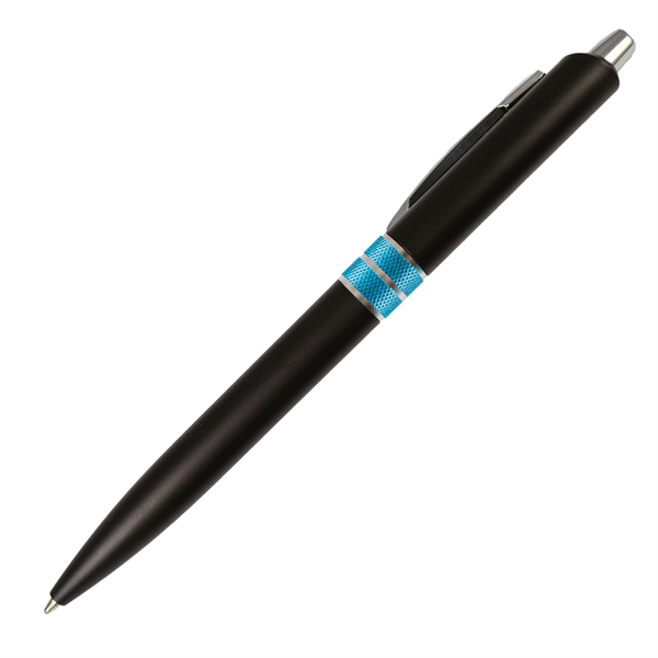 Matte Barrel Ballpoint Pen w/ Colored Band in Center - Image 4