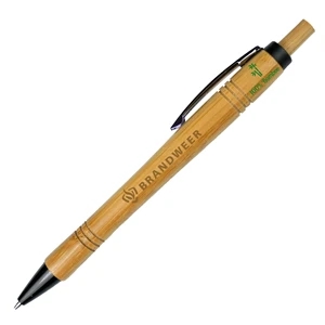 Eco-Friendly Recyclable Bamboo Clicker Pen w/ Clip