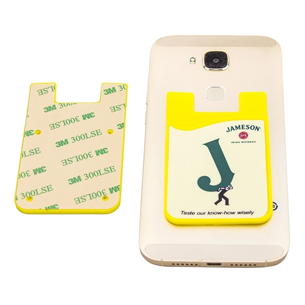 Silicone Phone Wallet w/ Custom Imprint Adhesive Card Holder - Image 5