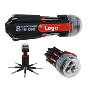 8 in 1 Multi-Screwdriver with LED Flashlight