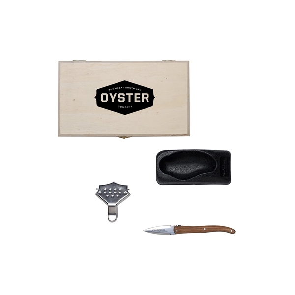 Oyster Knife & Shucker Tool Set in Pinewood Gift Box - Image 3