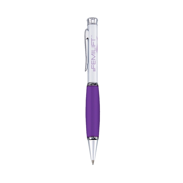 Metal Twist Action Ballpoint Pen with Rubber Grip - Image 2