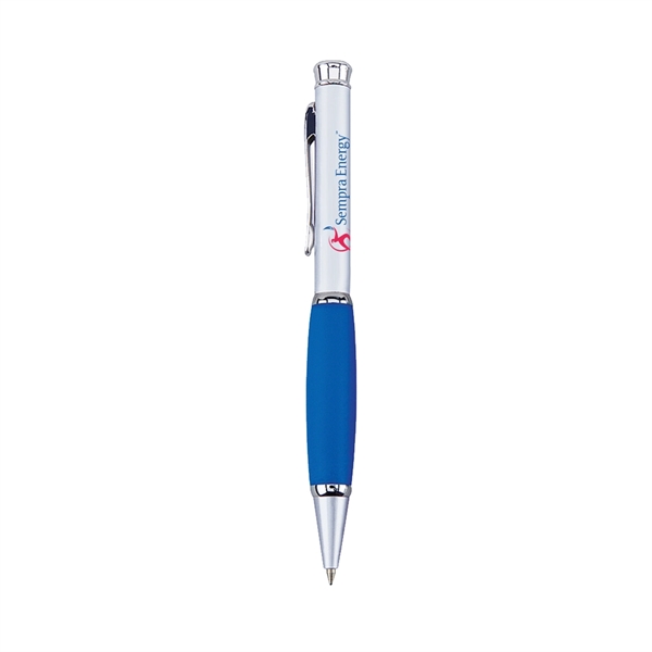 Metal Twist Action Ballpoint Pen with Rubber Grip - Image 4
