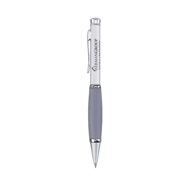 Metal Twist Action Ballpoint Pen with Rubber Grip - Image 5