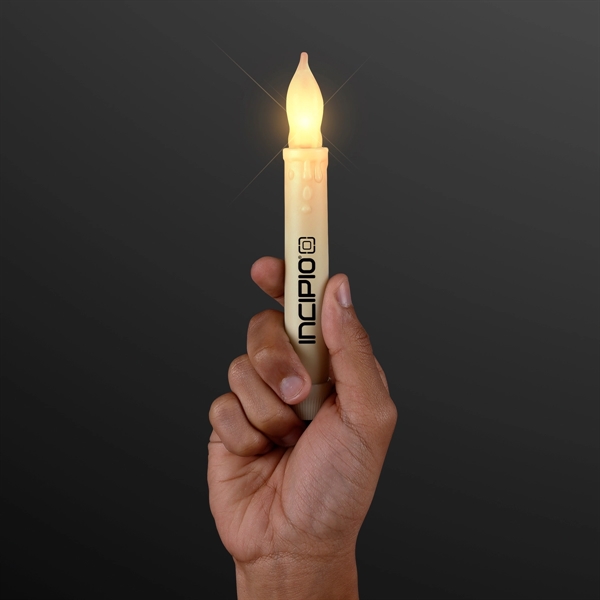LED Taper Candles, Flickering Amber Light - Image 2