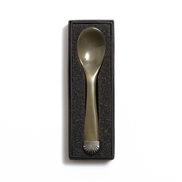 Buffalo Horn Caviar Spoon in Black Gift Box - Image 4