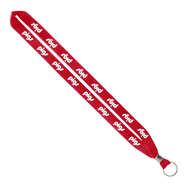 Import Rush 3/4" Polyester Lanyard with Silver Crimp & Ring - Image 2